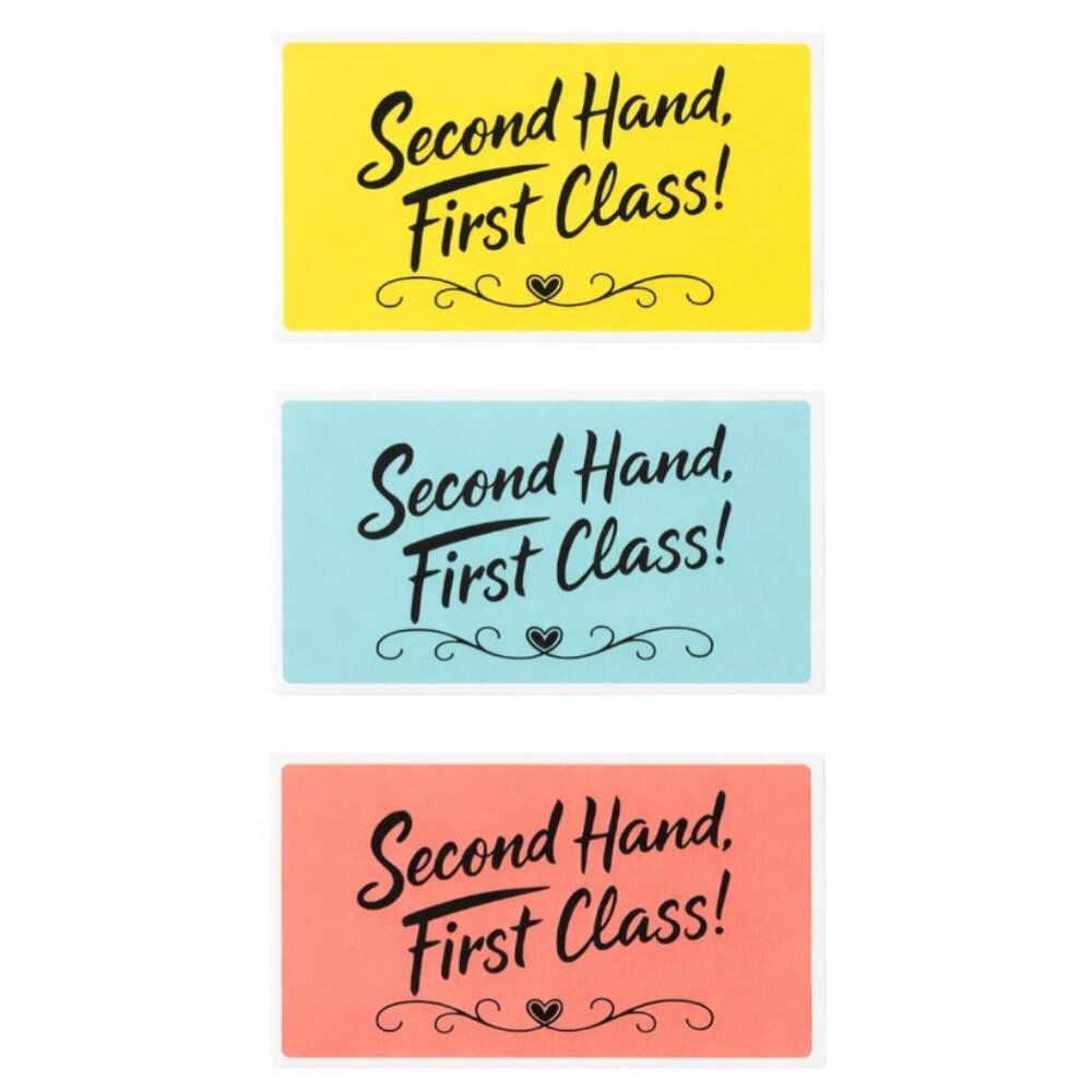 300 Second Hand First Class Reseller Packaging Stickers 3 Colors - Picture 2 of 3